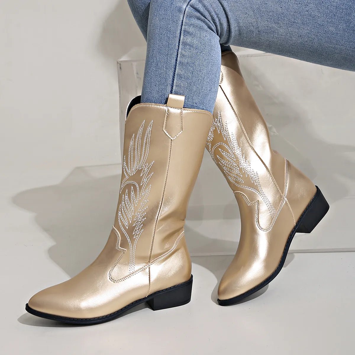 Demy - Western Cowboylaarzen met Geborduurd Design - Fraccini