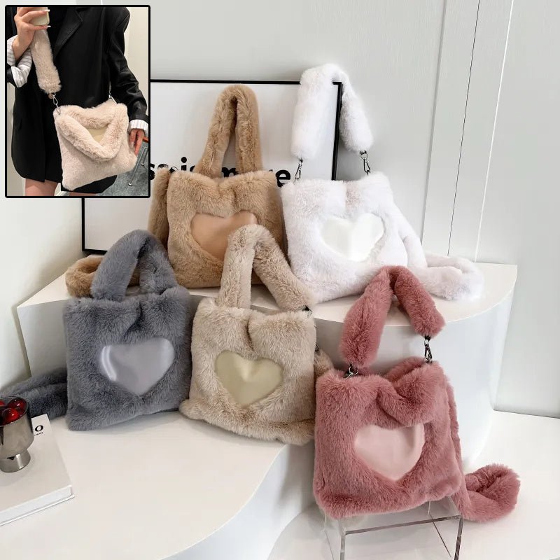 Ellie - Fluffy Hartvormige Tote Bag - Fraccini