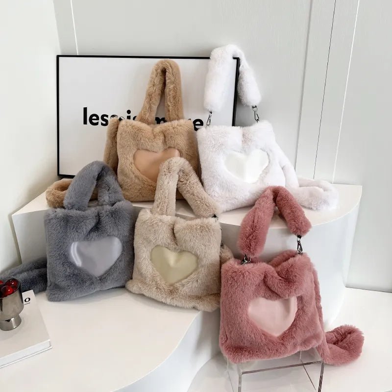 Ellie - Fluffy Hartvormige Tote Bag - Fraccini