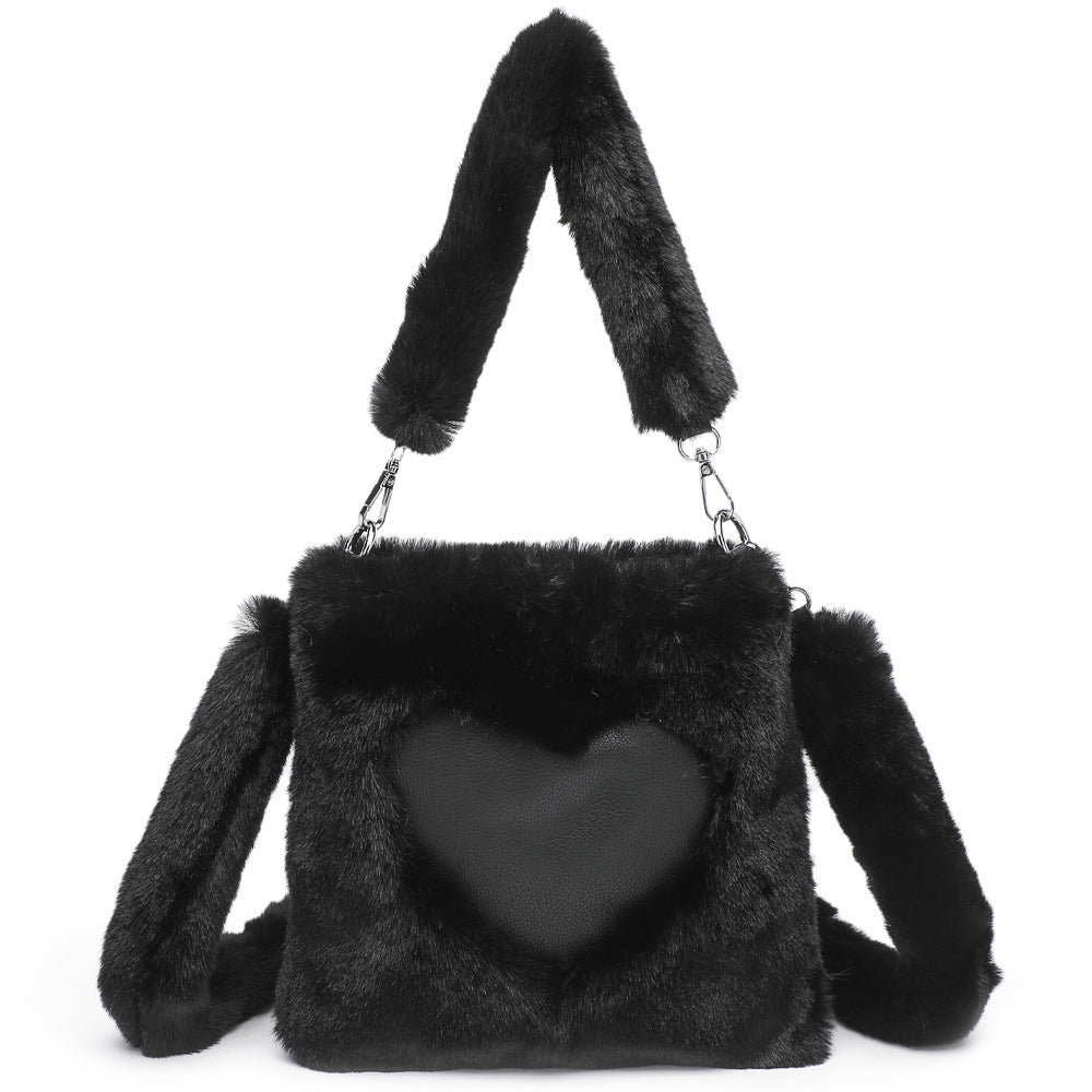 Ellie - Fluffy Hartvormige Tote Bag - Fraccini